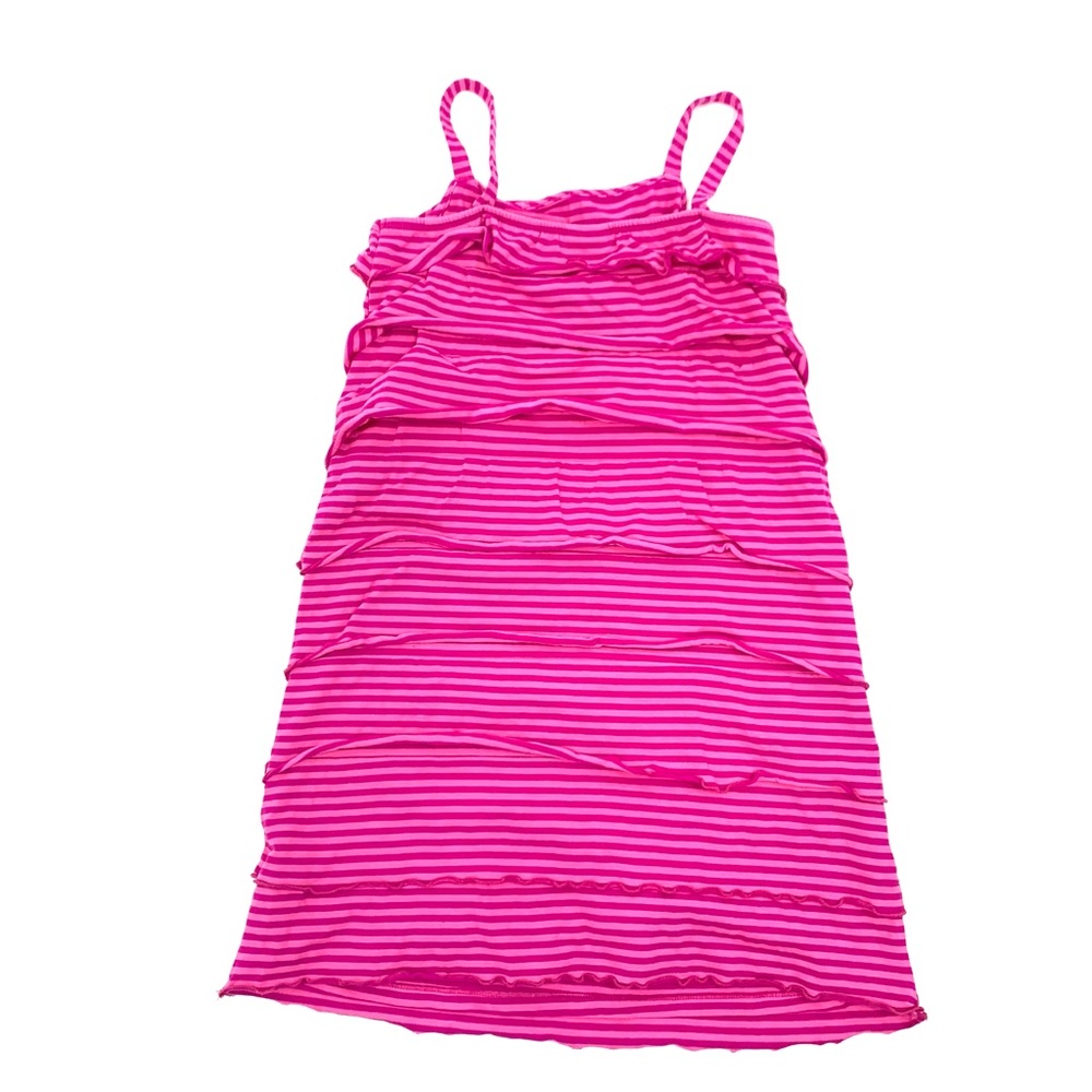 Hanna Andersson Dress Girls 140 / 10 Pink Striped Spaghetti